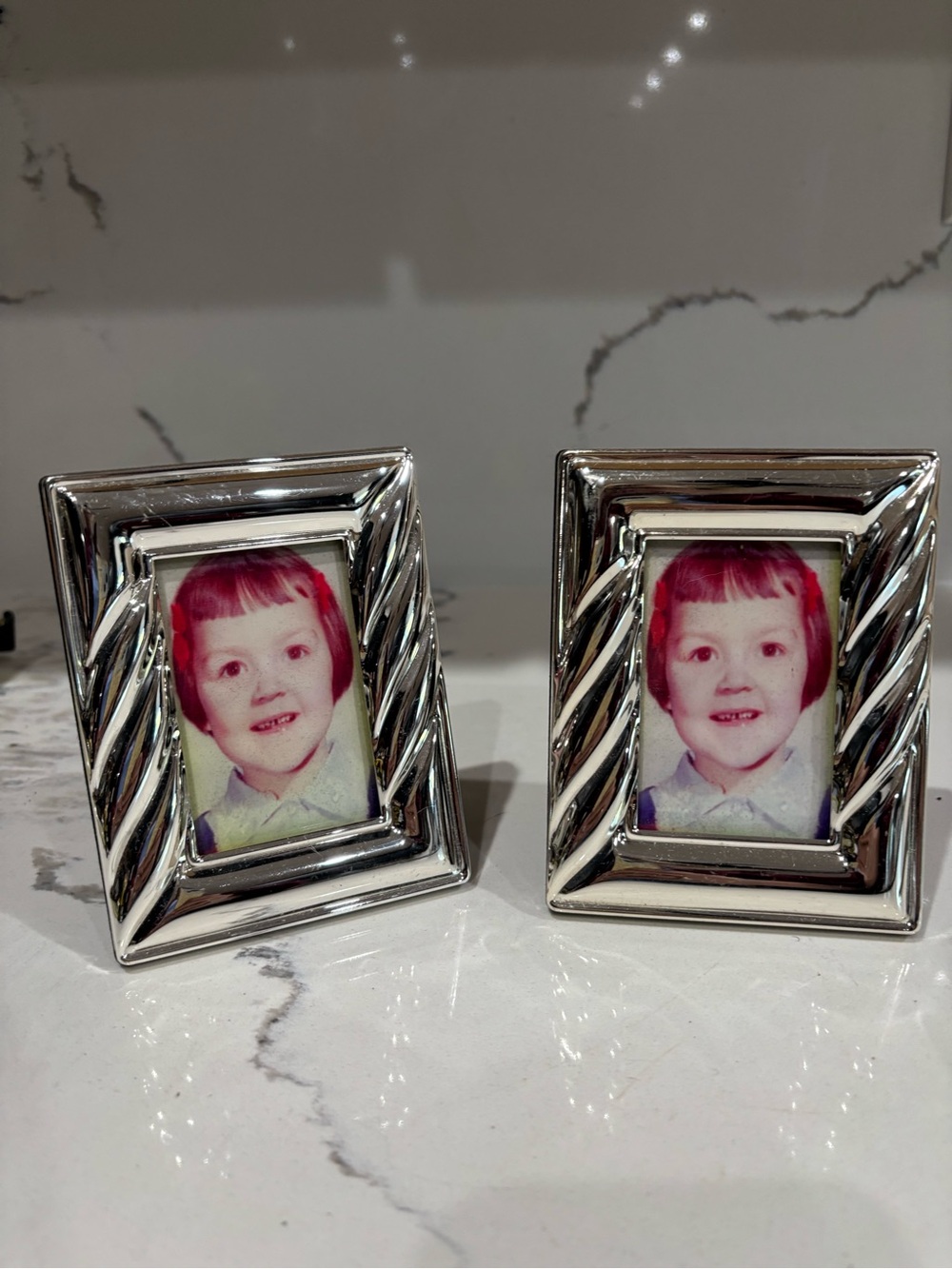 Silver Twisted Border Mini Photo Frame Pair - Home Accents